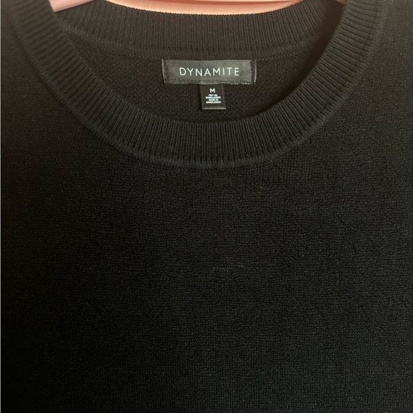 DYNAMITE Black Short Sleeved Sweater Dress - Picture 2 of 3